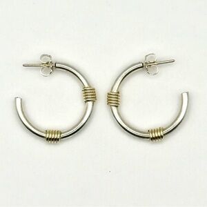 Tiffany & Co Vintage Tiffany & Co Silver & Yellow Gold Coil Hoop Earrings